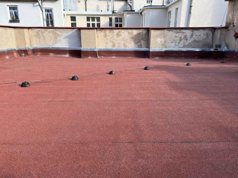 Průběh prací – pokládka hydroizolace